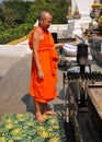 Saraburi, Thailand: Monk at Outdoor Altar