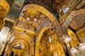 Saracen arches and Byzantine mosaics within Palatine Chapel of the Royal Palace in Palermo Royalty Free Stock Photo