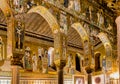 Saracen arches and Byzantine mosaics within Palatine Chapel of the Royal Palace in Palermo Royalty Free Stock Photo