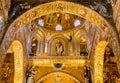 Saracen arches and Byzantine mosaics within Palatine Chapel of the Royal Palace in Palermo Royalty Free Stock Photo