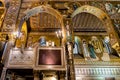 Saracen arches and Byzantine mosaics within Palatine Chapel of the Royal Palace in Palermo Royalty Free Stock Photo