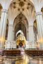 Saragossa, Spain - March 30, 2023: Interior of the cathedral of El Salvador, La Seo, in Saragossa, Spain .