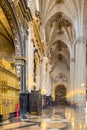 Saragossa, Spain - March 30, 2023: Interior of the cathedral of El Salvador, La Seo, in Saragossa, Spain .