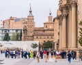 SARAGOSSA, SPAIN - SEPTEMBER 27, 2017: View of Pilar Square. Copy space for text.