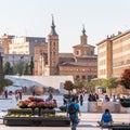 SARAGOSSA, SPAIN - SEPTEMBER 27, 2017: View of Pilar Square. Copy space for text.