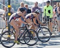 Sarah True and Katie Zaferes cycling