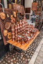 Turkish coffee pots called cezve sold at Bascarsija, the central market of Sarajevo, Bosnia and Herzegovina Royalty Free Stock Photo