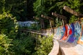 SARAJEVO, BOSNIA AND HERCEGOVINA - AUGUST 28, 2019: Abandoned Olympic Bobsleigh and Luge Track, built for the Olympic Winter Games