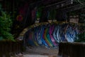 SARAJEVO, BOSNIA AND HERCEGOVINA - AUGUST 28, 2019: Abandoned Olympic Bobsleigh and Luge Track, built for the Olympic Winter Games