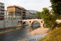 Sarajevo cityscape with the Latin bridge