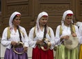 Group of bosnian musician in front of sebilj fountain