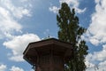 Sarajevo, Bosnia and Herzegovina, Bascarsija, Sebilj, fountain, old town, square, mosque, minaret, skyline, bazaar, market Royalty Free Stock Photo