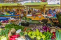 SARAJEVO, BOSNIA AND HERZEGOVINA - JUNE 11, 2019: City market Markale in Sarajevo. Bosnia and Herzegovi