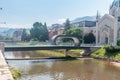 Festina lente bridge over Miljacka river Royalty Free Stock Photo