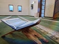 Sarajevo, Bosnia and Herzegovina, november 21th 2022. Quran in the mosque - open for prayers