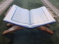 Sarajevo, Bosnia and Herzegovina, november 21th 2022. Quran in the mosque - open for prayers