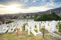 Sarajevo Cityscape with dramatic sky Royalty Free Stock Photo