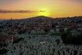 Sarajevo Sunset: Cemetery Below, City Beyond Royalty Free Stock Photo