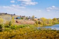 Sakmara river and camping Red Mountain on the shore Royalty Free Stock Photo