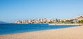 Saranda. Albania. Panorama of the city. Promenade. City Port. City beach. The Ionian Sea. Albanian Riviera Royalty Free Stock Photo