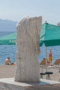 Seahorse statue monument at waterfront promenade in Saranda, Albania Royalty Free Stock Photo