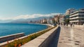 Saranda embankment recreation Albania sunny travel vacation Royalty Free Stock Photo