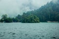 Sarangan Lake Natural panoramic. Magetan, East Java - Indonesia Royalty Free Stock Photo