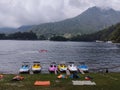 Sarangan lake and view under lawu mountain