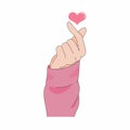 Saranghae finger sign, korean pop culture K-Pop lover.