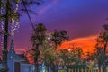 Saranrom Park Sunset Gate Illuminated Grand Palace Bangkok Thailand Royalty Free Stock Photo