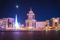 Saransk night illumination of the city center