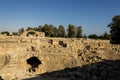 Saranta Kolones castle excavated ruins in Paphos Archaeological Park Royalty Free Stock Photo