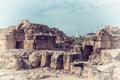 Saranta Kolones, ruined medieval fortress in Paphos Archaeological Park, Cyprus Royalty Free Stock Photo