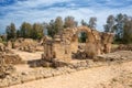 Saranta Kolones, ruined medieval fortress in Paphos Archaeological Park, Cyprus Royalty Free Stock Photo