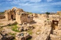 Saranta Kolones, ruined medieval fortress in Paphos Archaeological Park, Cyprus Royalty Free Stock Photo