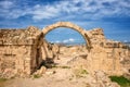 Saranta Kolones, ruined medieval fortress in Paphos Archaeological Park, Cyprus Royalty Free Stock Photo