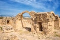 Saranta Kolones, ruined medieval fortress in Paphos Archaeological Park, Cyprus Royalty Free Stock Photo