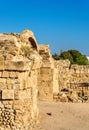 Saranta Kolones, a ruined medieval fortress in Paphos Royalty Free Stock Photo