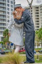 Sarasota, Florida - February 4, 2016: Unconditional Surrender Kiss Statue in Sarasota Royalty Free Stock Photo