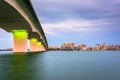 Sarasota, Florida, USA town cityscape from Sarasota Bay Royalty Free Stock Photo