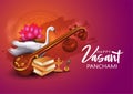 Sarasvati for happy Vasant Panchami Puja of India. vector illustration design