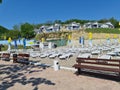 Sarata Bai salted water resort in Sarata village, Bacau, Romania. May 2022