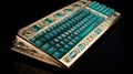 Saratoga Emerald Gold And Green Metal Keyboard - A Stunning Machine Aesthetic