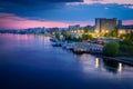 Saratov city skyline on Volga river, Russia