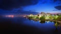 Saratov city skyline on Volga river, Russia