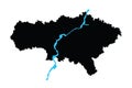 Saratov Oblast map. Russia oblast map illustration. Saratovskaya oblast map.