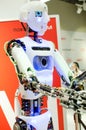 Saratov, RussiaÃ¢â¬â April 22, 2021: Exhibition of robots in Saratov from the MTS company. Modern robot, new technologies