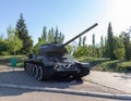 Saratov, Russia - August 16, 2018: Soviet heavy armored tank in Victory Park