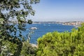 Magnificent istanbul and bosphorus,marmara sea view from topkapi palace in sarayburnu in Royalty Free Stock Photo