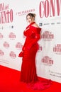 Sarayma posing during the red carpet of the premiere, La reina del convento, Madrid Spain